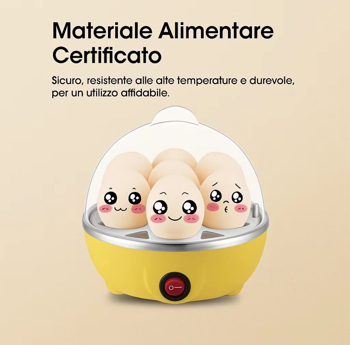 Cuociuova Elettrico 7 Uova – Macchina Multifunzione per Uova Sode, Strapazzate e a Vapore con Spegnimento Automatico
